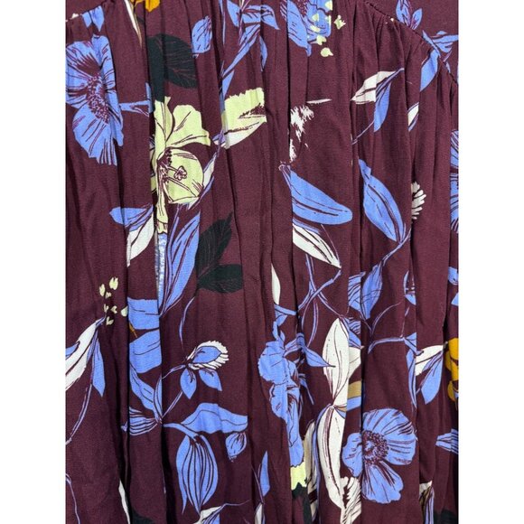 Free People Womens  XS Top Bella Tunic Purple‎ Long Sleeve Boho Blouse Fall - Picture 2 of 5